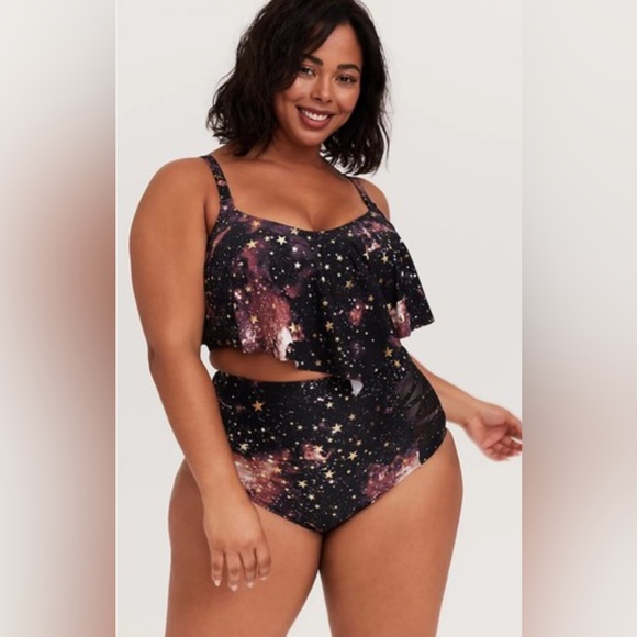 torrid Other - Torrid Galaxy Gold Star Print Flounce High Waist Bikini Set size 4 X